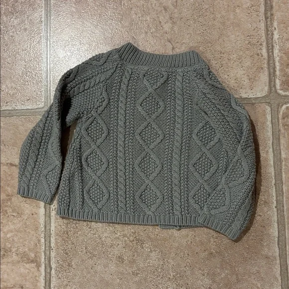 Mini Boden Gray Cable Knit Toddler Cardigan - Picture 3 of 4